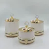 European Style Transparent Glass Candy Jar Metal Decorative Jar Luxury Scented Candle Bottle Interior Jewelry Box Art Decoration 6