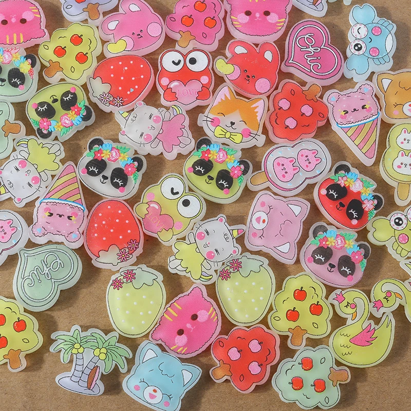 15 stücke Mix Cute Panda Obst Tiere Pflanzen Flatback Harz Cabochon Verzierungen DIY Scrapbooking für Mädchen Haarnadel Brosche Geschenke – Detail 3