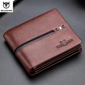 BULLCAPTAIN Genuine Leather Wallet Male Brand Designer Business Wallet Multi-function Storage Purse Rfid Card Package Wallet Men 1