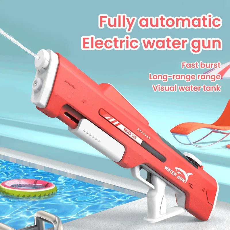1000ML Electric Water Gun Toy Automatic High Pressure Bursts Water Pistol Play Summer Outdoor Pool Toy for Boys Adults