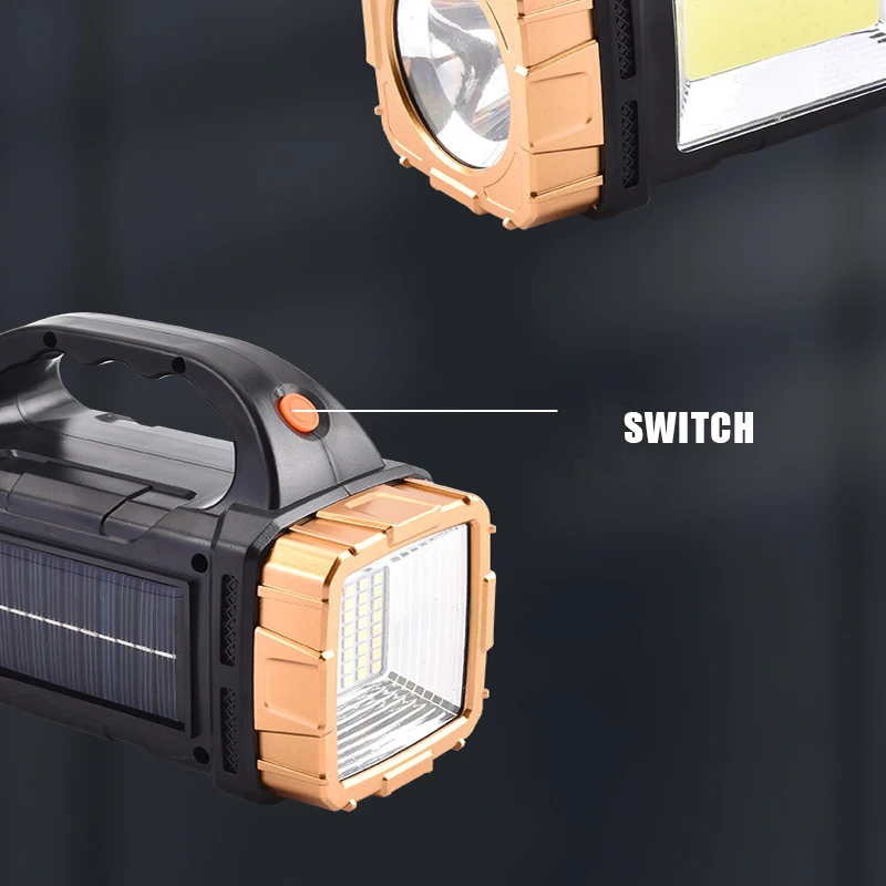 Portable searchlight, waterproof, multiple lighting modes, high power rechargeable LED flashlight