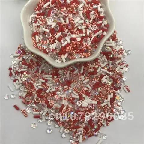 Clear Clay Accessories for Nails Art, Polymer Crafts, Sequins Scrapbook and Shakes, Resin DIY Supplies, Christmas Mix of 5mm, 20