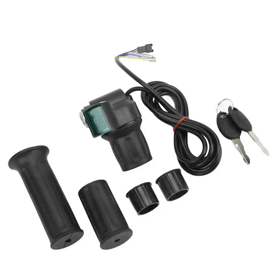 Electric Bicycle Twist Throttle Kit Digital Display Right Half Grip Universal Bike Throttle Grips Key for Electric Vehicles