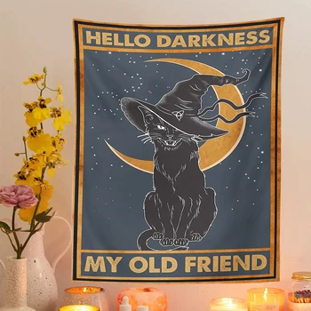 Mysterious Moon Cat Tapestry