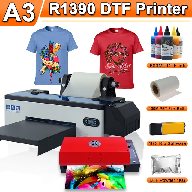 A3 DTF Printer impresora A3 R1390 DTF Transfer Printer for Fabrics Clothes  textile DTF Print For T shirt printing machine DTF A3 - AliExpress
