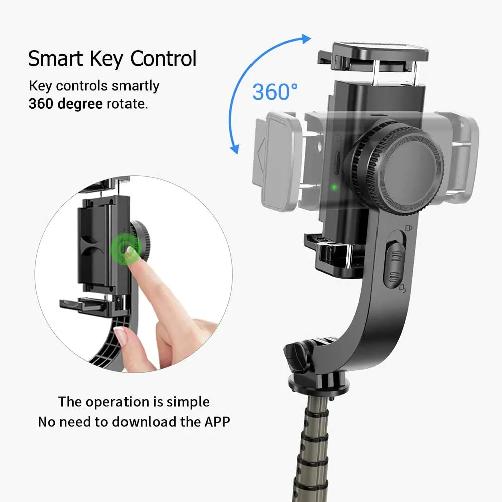 Bluetooth Handheld Gimbal Stabilizer Mobile Phone Selfie Stick Holder Adjustable Portable handheld gimbal stabilizer handheld gimbal gimbal stabilizer