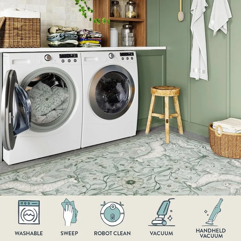 Bohemian Style Living Room Carpet Large Area Animal Print Bedroom Rug Machine Washable Foldable Non-slip Coffee Table Mats Tapis