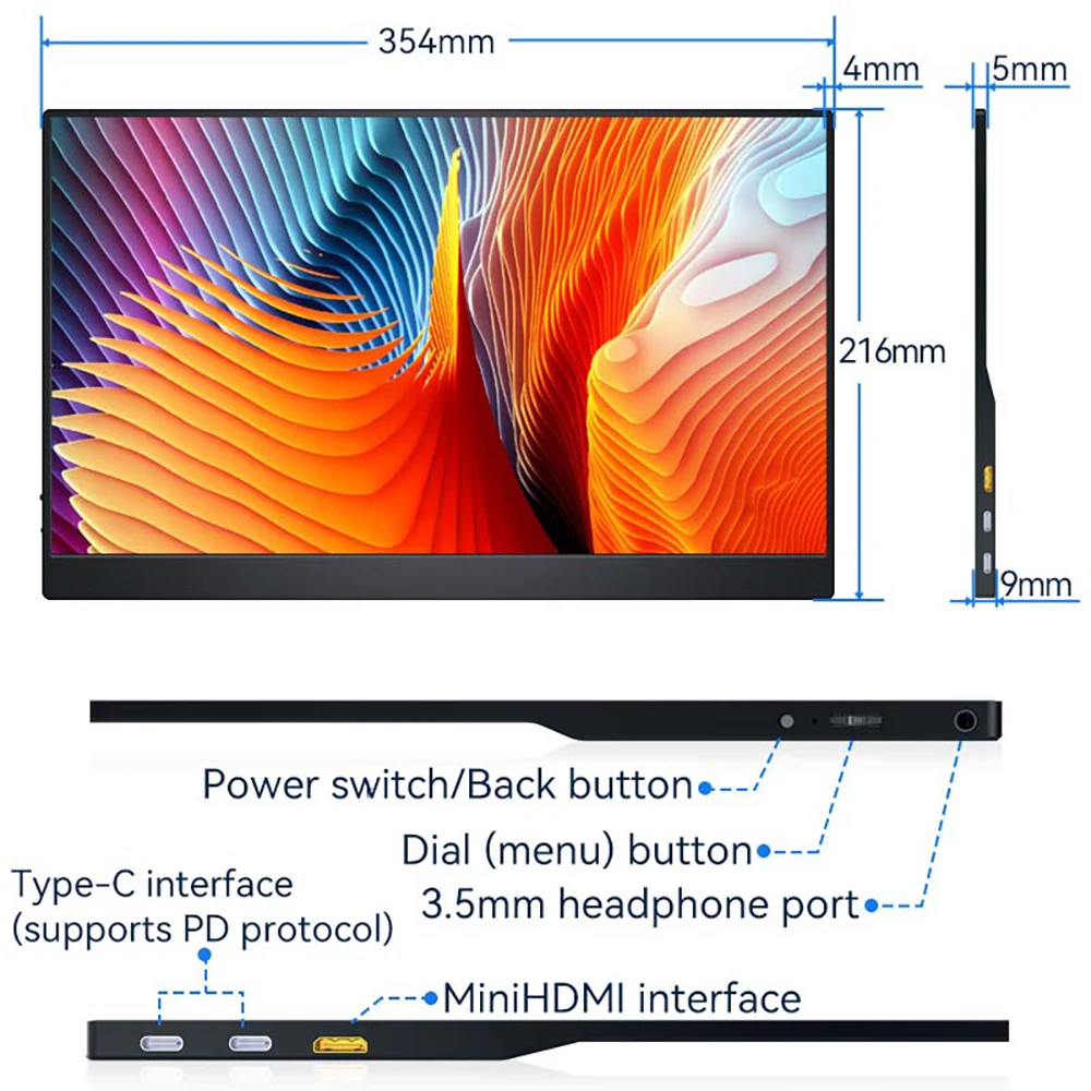 15.6 ġ  ޴ Lcd ȭ HDR USB  C HDMI-ġ PS5 Xbox ƺ ȭ  Ʈ ȣȯ