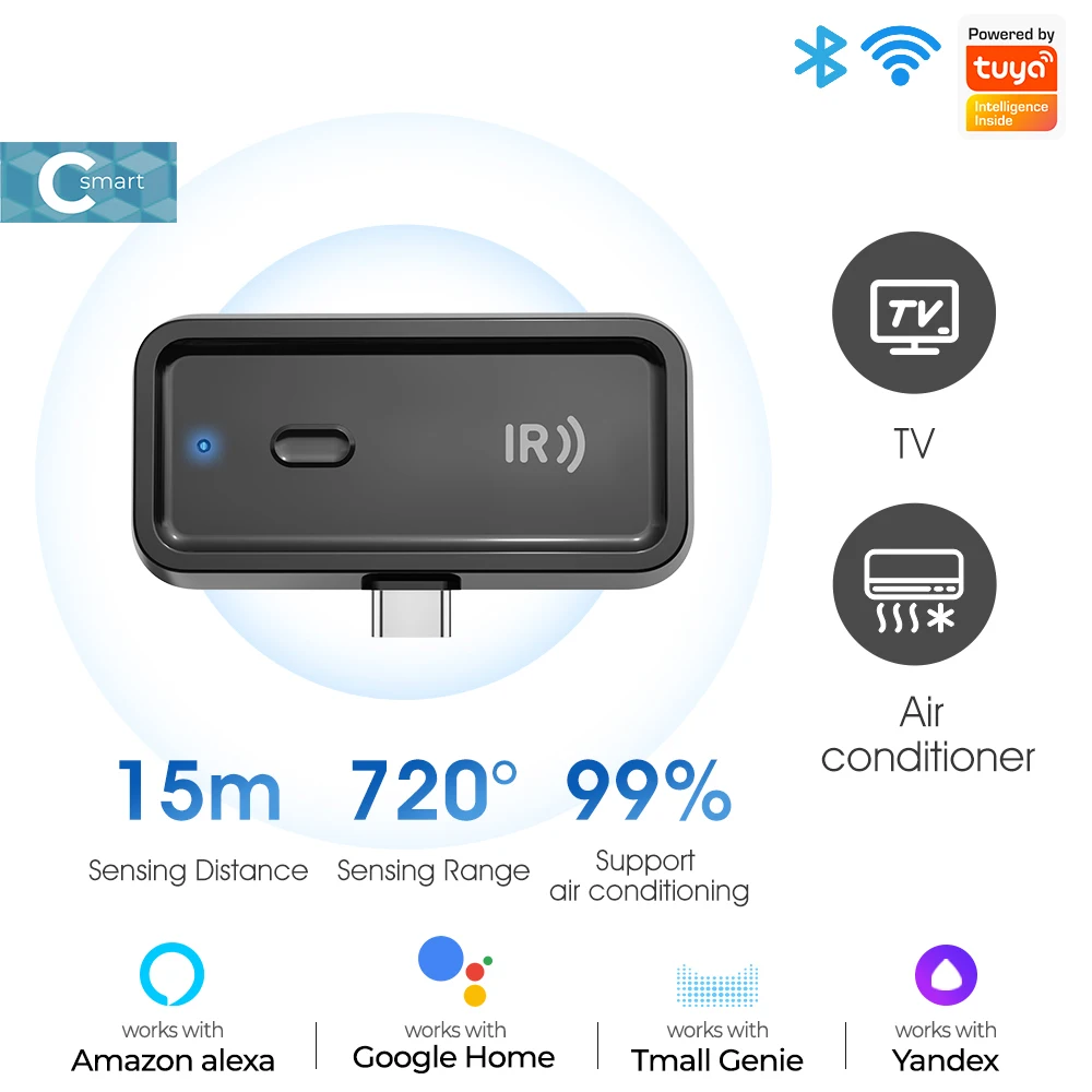 Tuya WiFi IR Remote Control Smart Home Universal Infrared Remote for TV Air Conditioner Smart Life APP Voice for Alexa Google