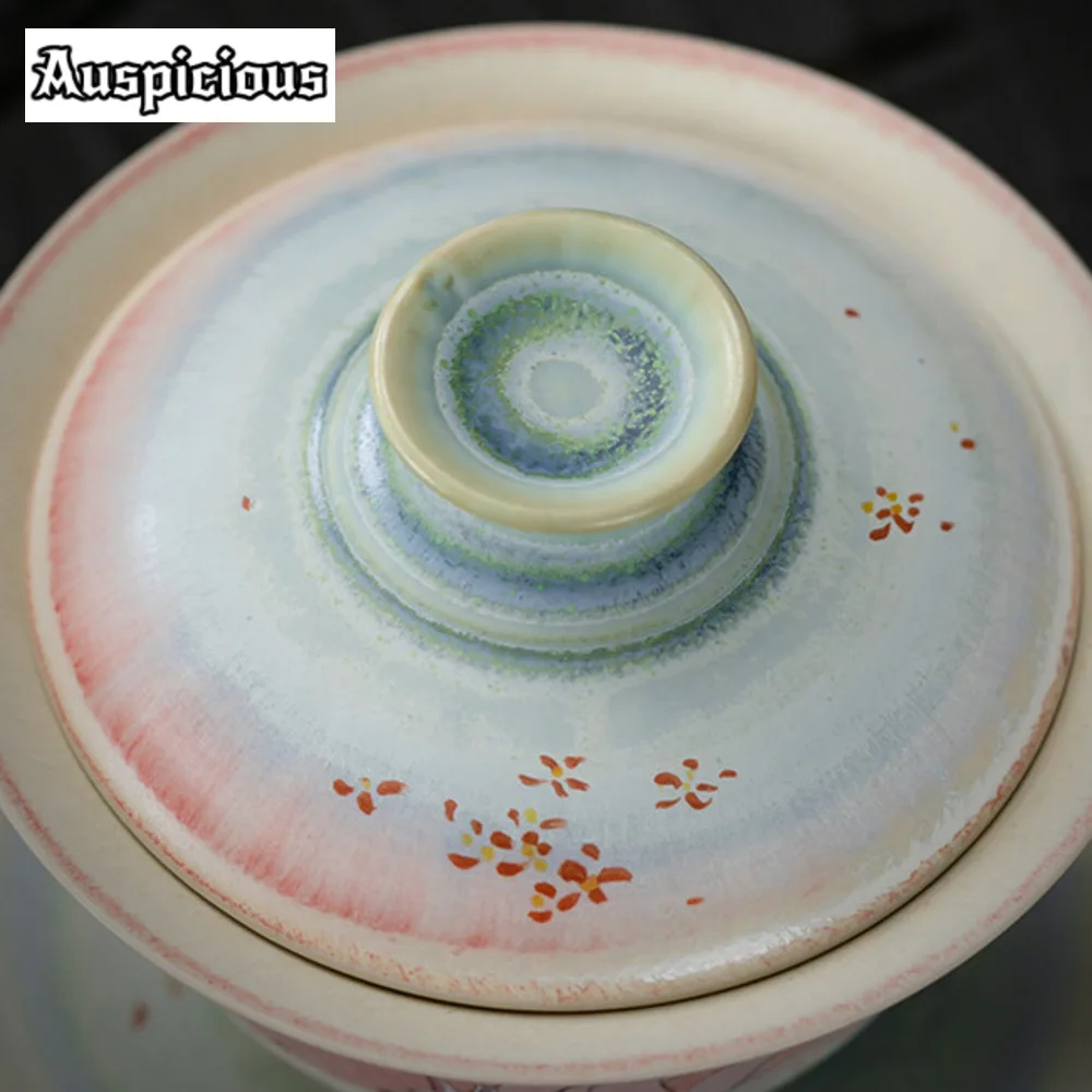 150ml Hand-painted Nine-tailed Fox Gaiwan Jingdezhen Kiln Change Wood-fired Porcelain Tea Tureen Tea Maker Cover Bowl Collection