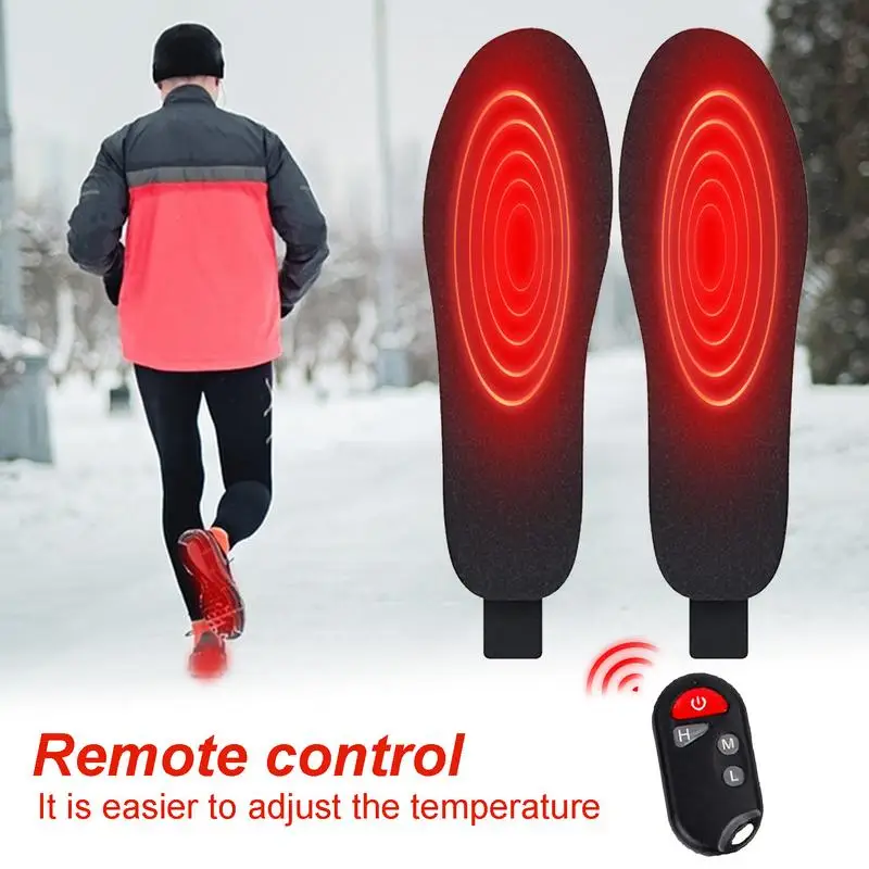 Semelles Chauffantes Rechargeables Avec Télécommande - 3 Niveaux De Chaleur - Pour Hommes Et Femmes - Lavables