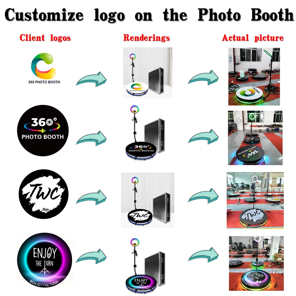 360 Degree Photo Booth party photo props Machine With Flight Case Packing For Weddings Receptions Parties Events