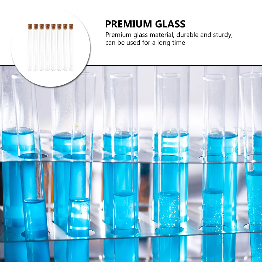 Glass Tubes Durable Useful Fine Good Glass Tubes With Plugs Glass Test Tubes With Stoppers for School Laboratory Experiment