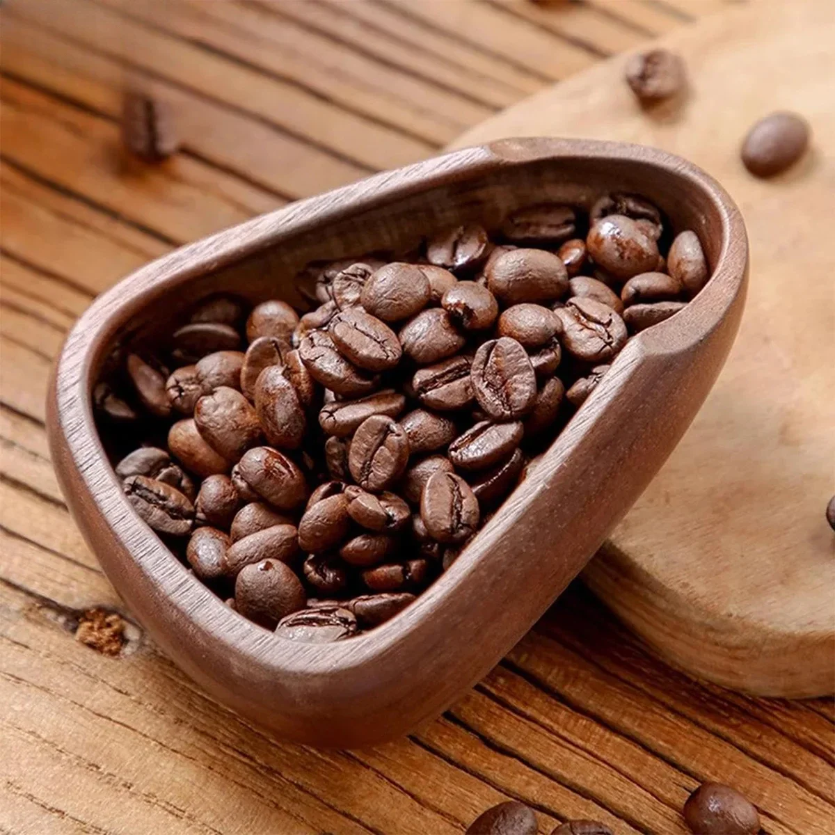 Leeseph Wooden Coffee Bean Dosing Cup Set with Lig...