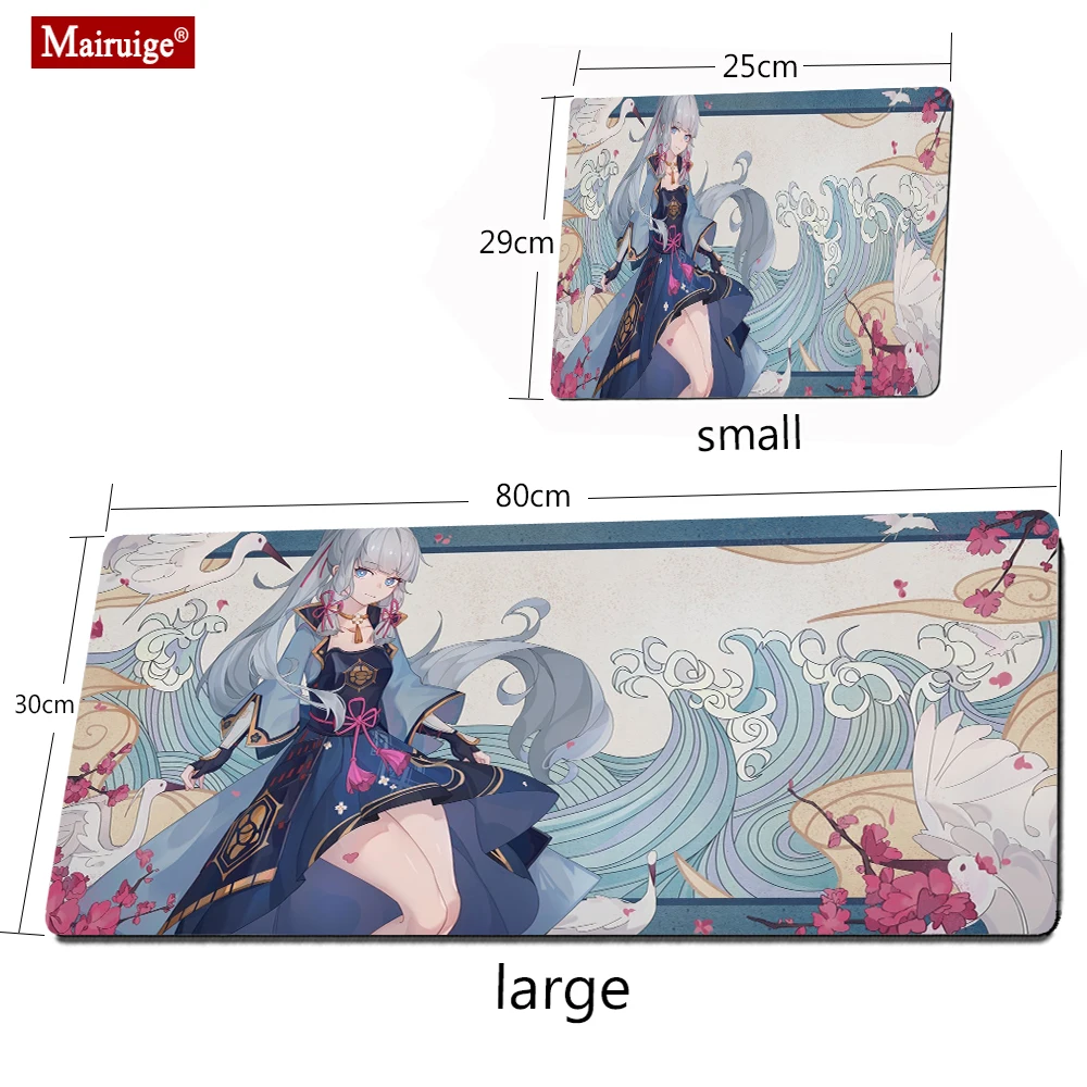 

Kamisato Ayaka Mouse Pad Genshin Impact Kawaii Gaming Accessories Computer Keyboard Gamer Desk Mat Alfombrilla Xxl LOL Mousepad