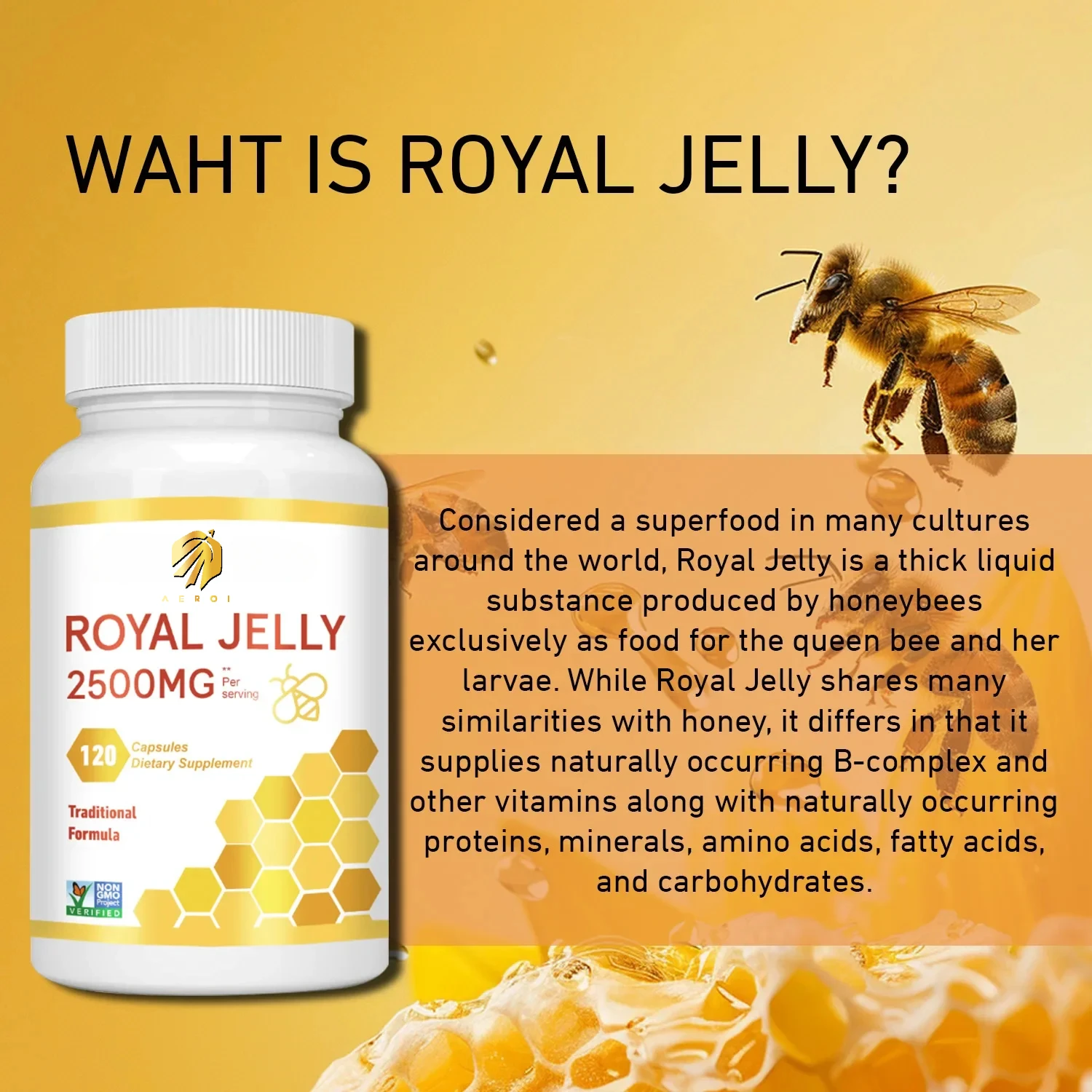 Royal Jelly Capsules-Maintain Energy Levels, Boost The Immune System