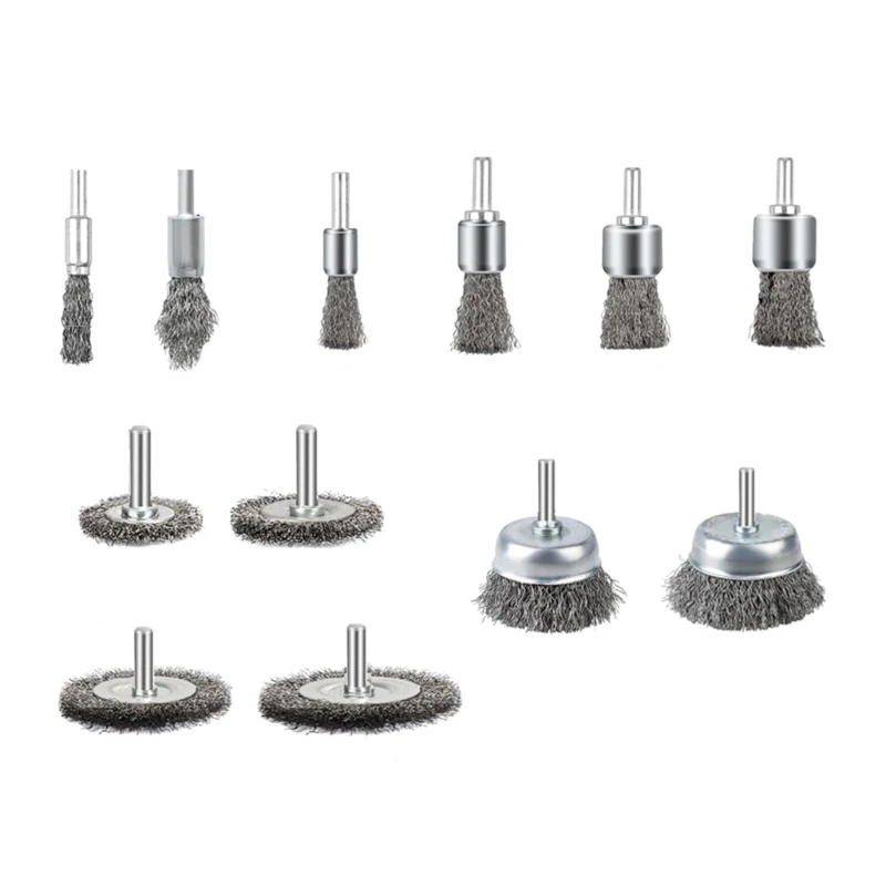 Professional Drill Wire Brush Set for Rusts Oxidation Removal on Various Materials Efficient Metal Surfaces Polishing H9EE