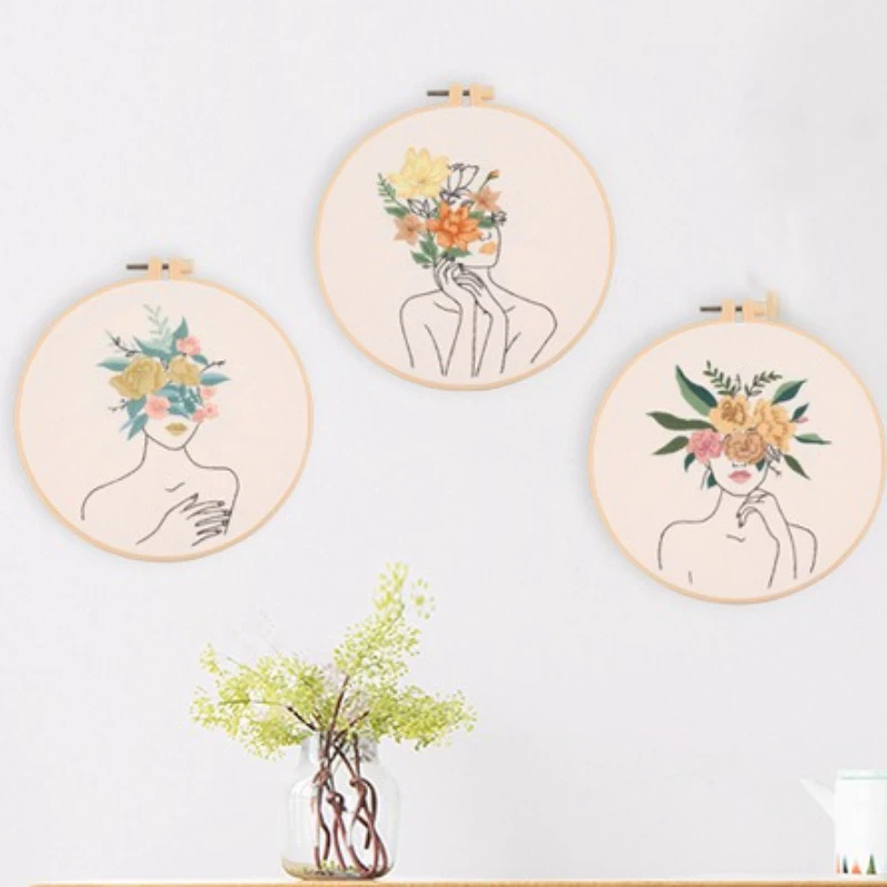 Cotton Linen Embroidery Kit for Adults DIY Stitching Set