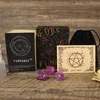 Engraved Rune Dice Set with Rune Guide Book 3Pcs Runic Dice Tarot Bag Writing Paper Divination Dice Kits Acrylic Nordic Dice 5