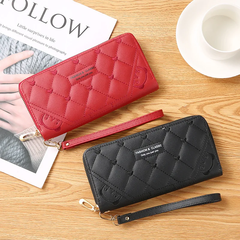 Women's Wallet Wristlet Long Clutch Zip Around Casual Leather Purse Large Capacity Credit Card Holder with Grip Hand Strap 2