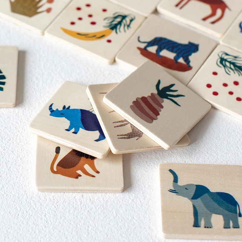 Wooden Memory Matching Game - 32 Piece Educational Toy Set