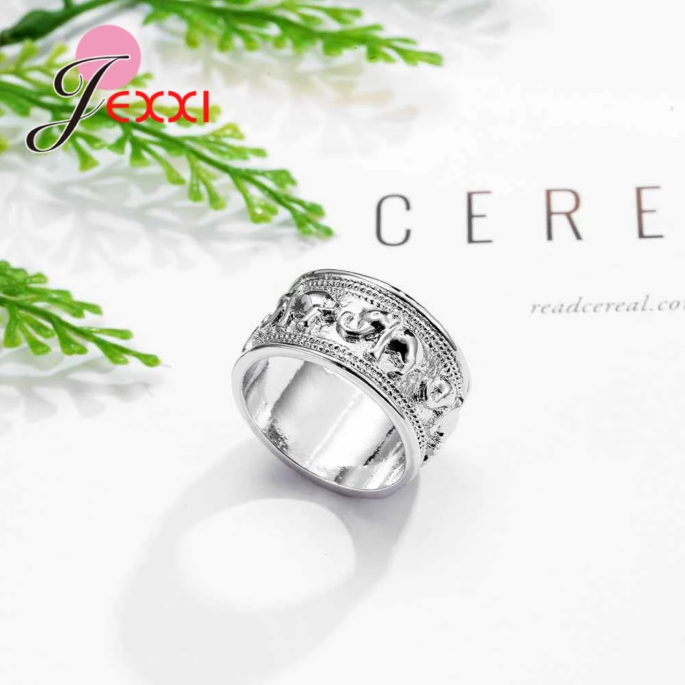 Animal Retro Cute Small Elephant Shape Big Rings 925 Sterling Silver Finger Ring For Women Fashion Jewelry silver ring,silver rings