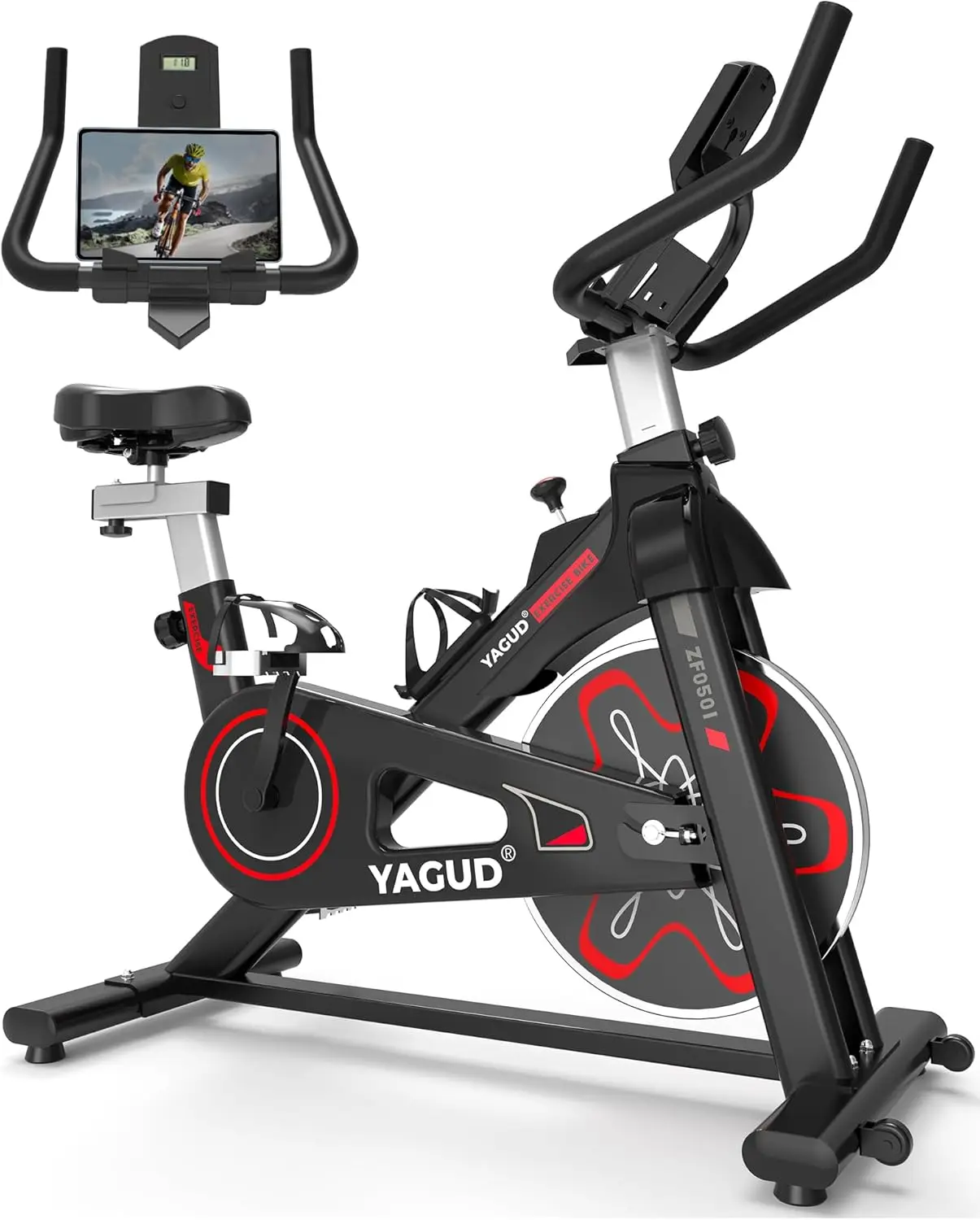 Stationary Bikes for Home, Indoor Cycling Bike/Brake Pad, Indoor Bike with Pad Mount & Comfortable Seat Cushion, Workout Bike