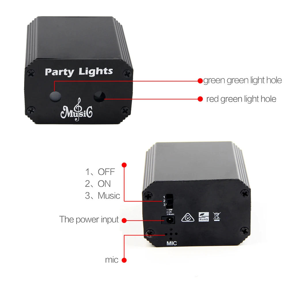جهاز عرض ضوئي ليزر ديسكو صغير ، الأشعة فوق البنفسجية ، RGB LED ، DJ Strobe ، تأثير المسرح ، USB قابل لإعادة الشحن ، حفلة العيد ، إضاءة الكرة