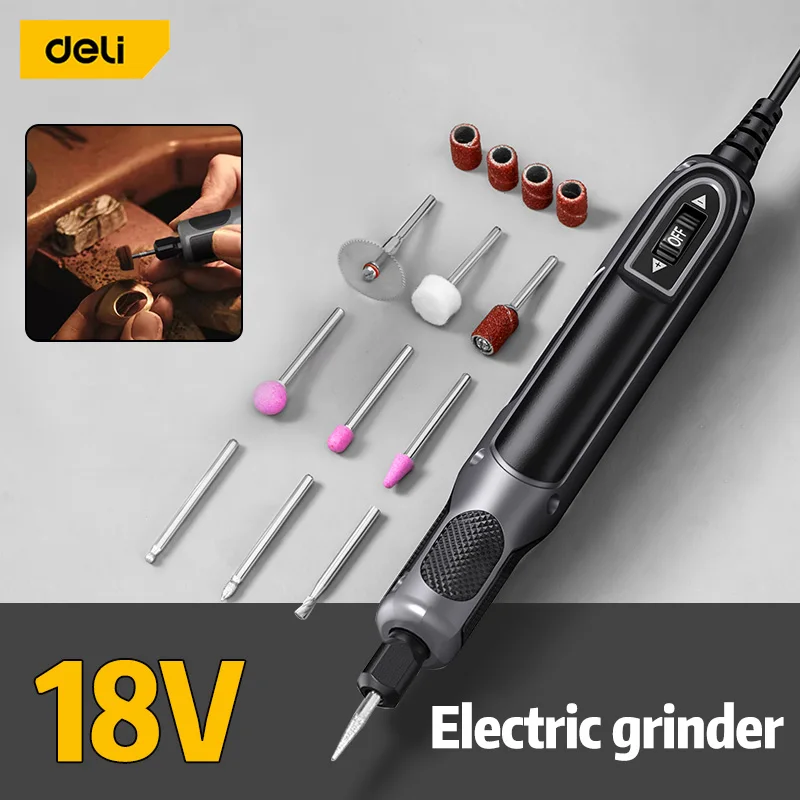 Deli Portable 18V Electric Drill Mini Grinder for DIY Rechargeable Engraving Drilling Griding Machine Micro Rotary Tool Kit 1