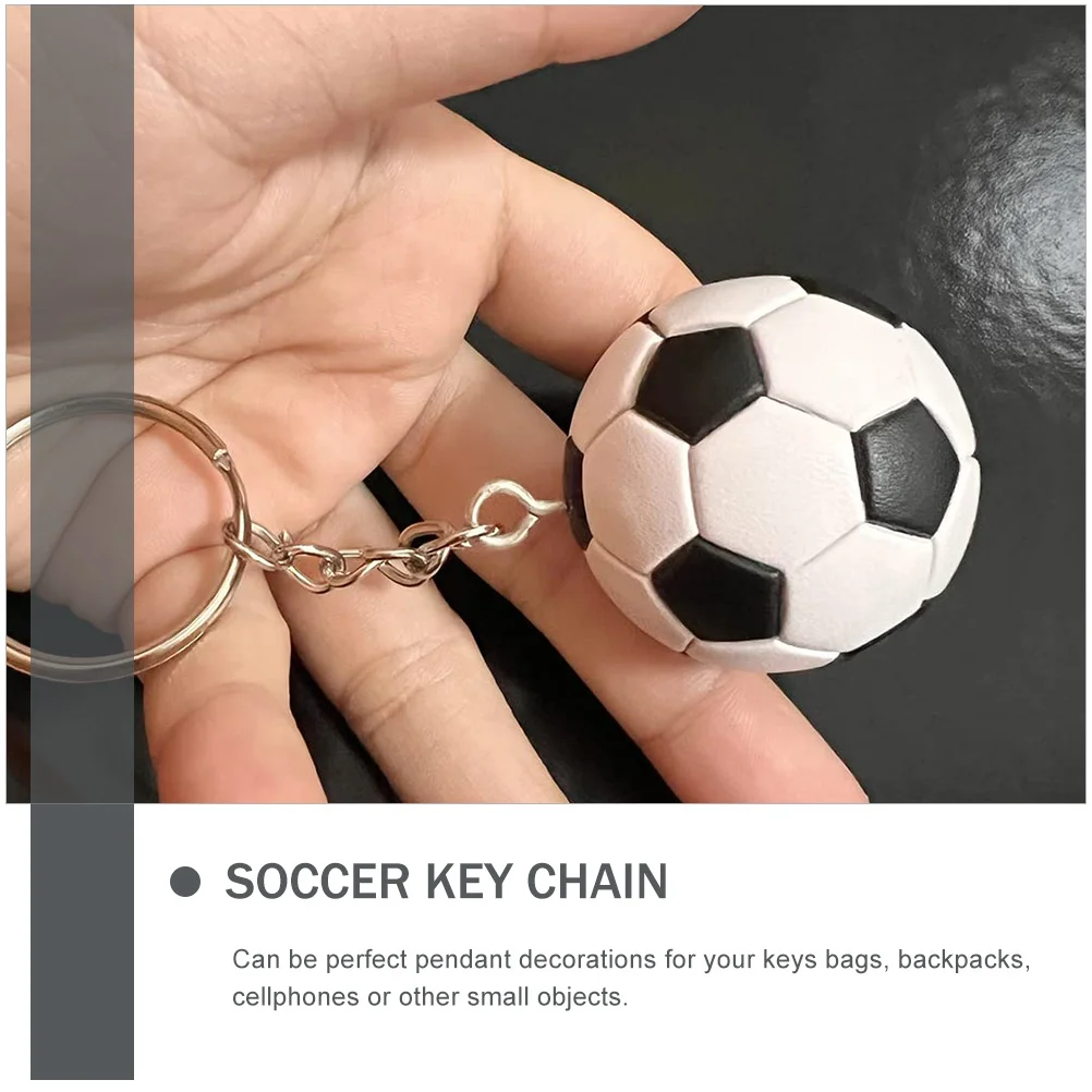 Durable Plastic Soccer Football Keychain Sports Balls Decorative Hanging Pendant Keychains Handbag Charms Car Keyring Backpack