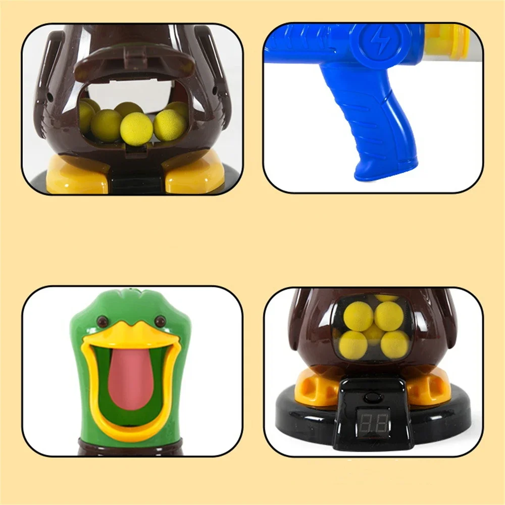 사냥용 오리 장난감 공기총 소프트 총알 볼 점수 채점 전투 게임 재미있는 총 장난감 부모-자녀 상호작용 장난감 어린이 선물