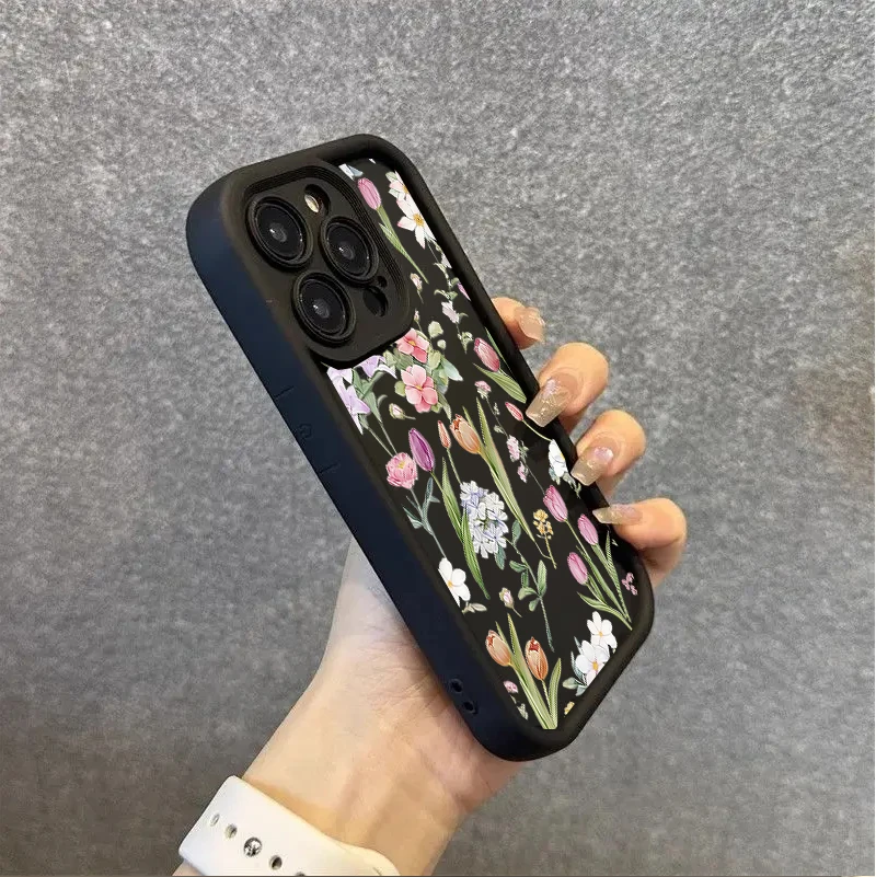 Elegant Floral Design Soft TPU Phone Case