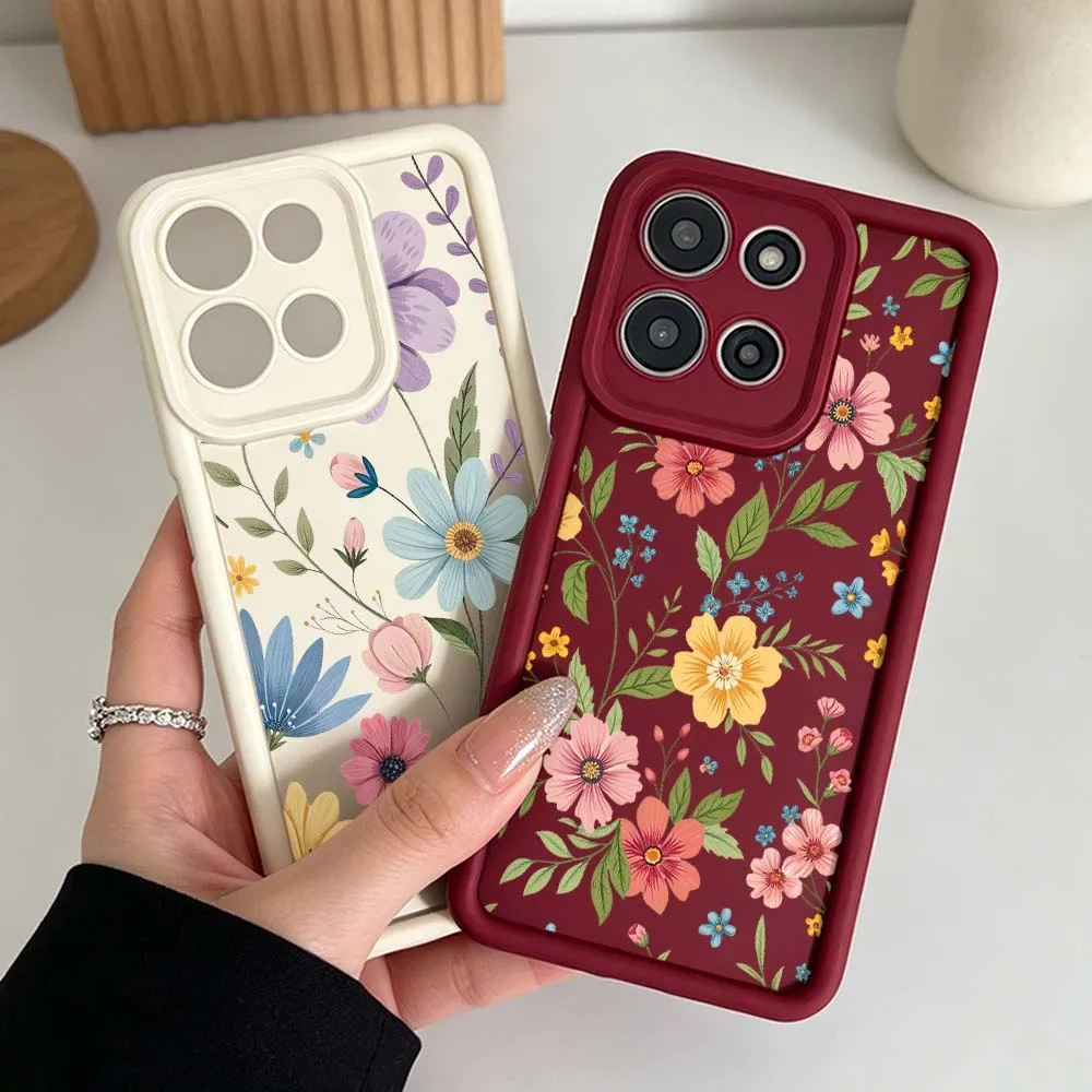 Vibrant Floral Print Phone Case with Eye Ladder Design