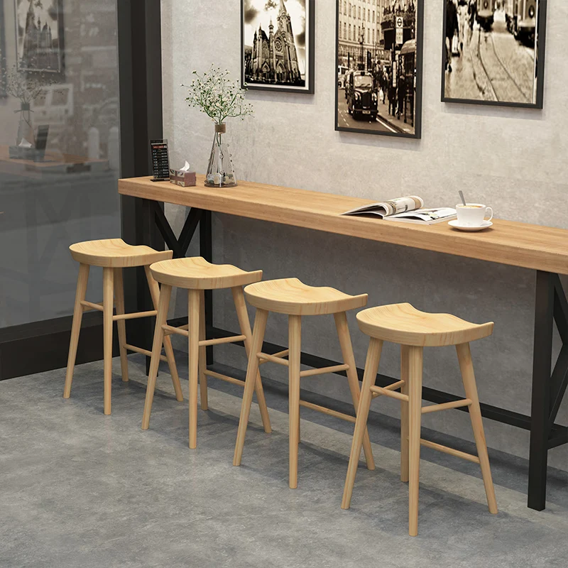 

Patio Wooden Bar Chairs Nordic Portable Computer Design Office Bar Chairs Waiting Stool Moveis Para Casa Patio Furniture Fg27