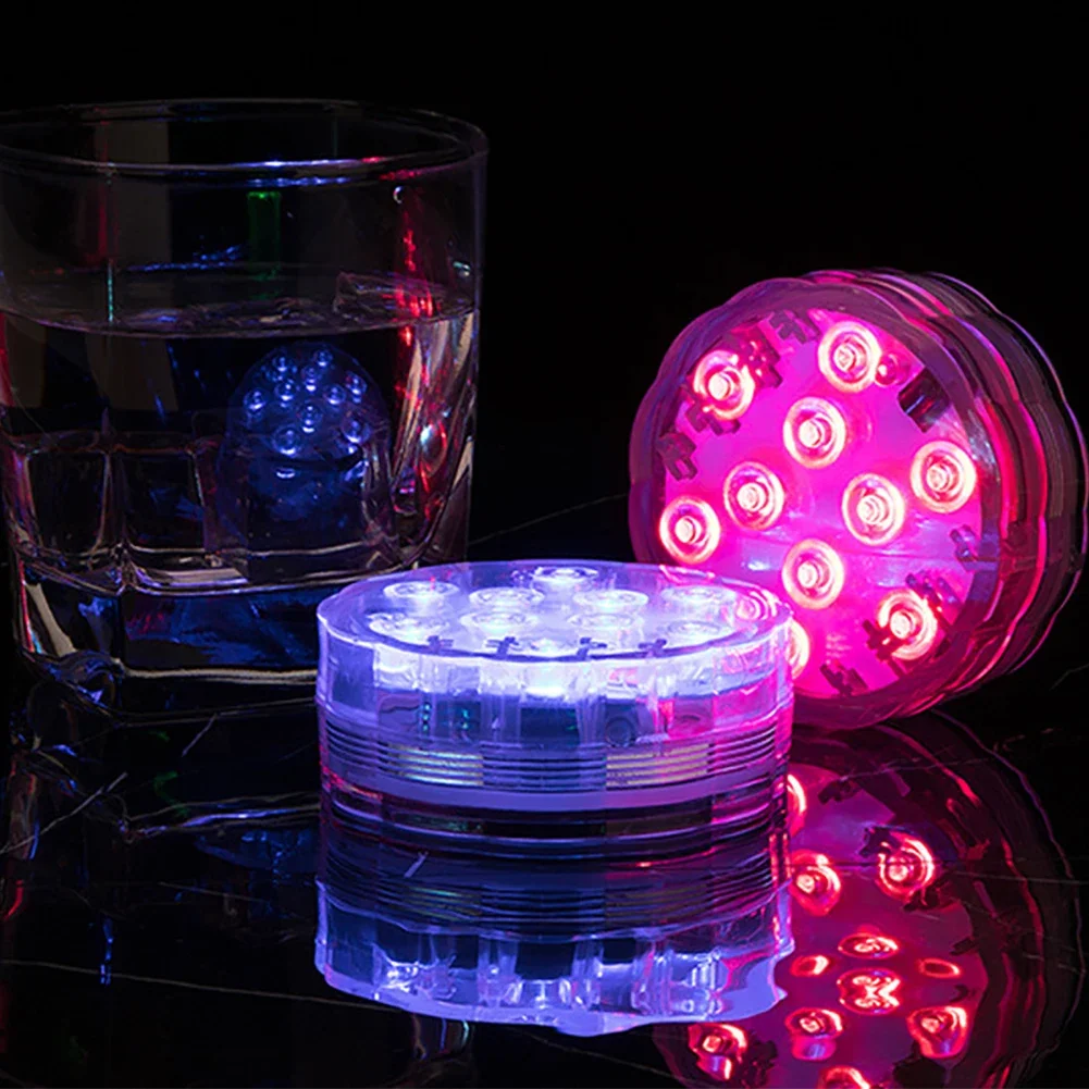 Description Picture 6 of item10 LEDs Submersible Light with Remote Control Underwater Night Lamp for Pool Vase Bowl Wedding Party Decoration Underwater Light
