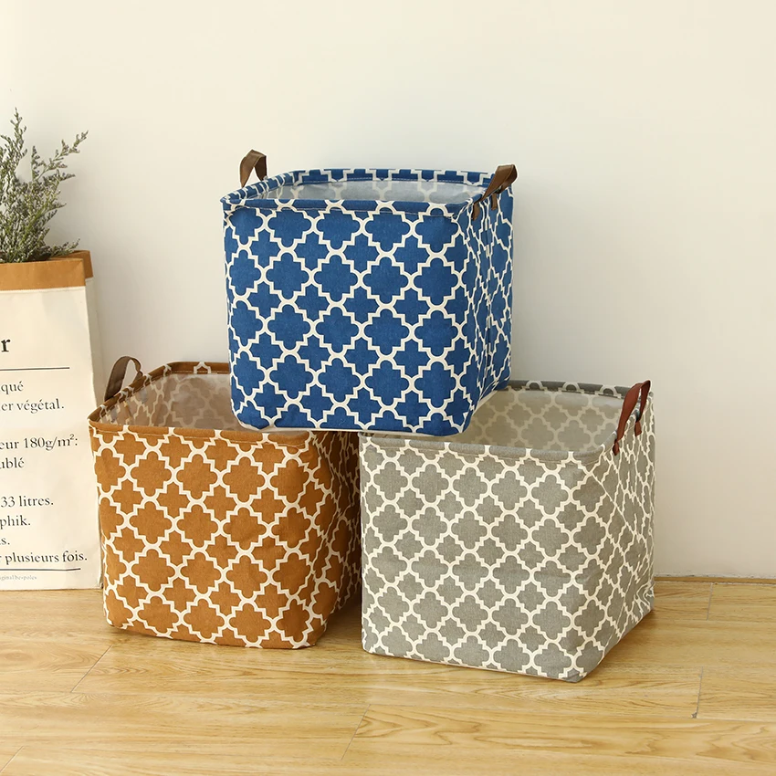 New Square Storage basket Canvas Fabric Storage Box Foldable Nursery