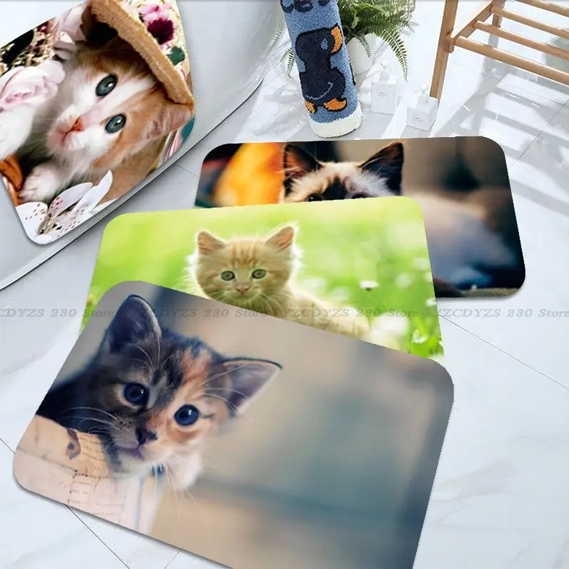 

Cute Pet Cat Room Mats Non-Slip Laundry Room Mat Laundry Decor Balcony Child Living Room Hotel Decor Mat