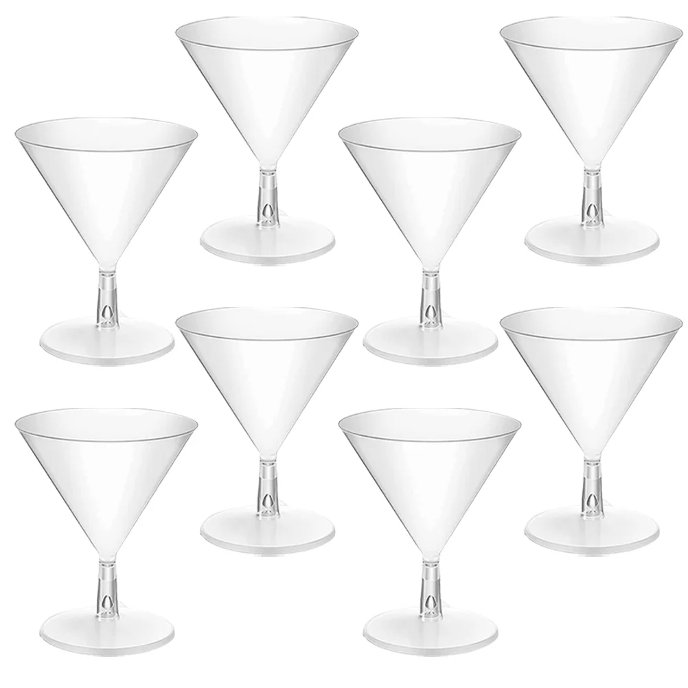 8 Pcs Clear Goblets for Party Disposable Wineglass Martini Glasses Cocktail Cup Abs