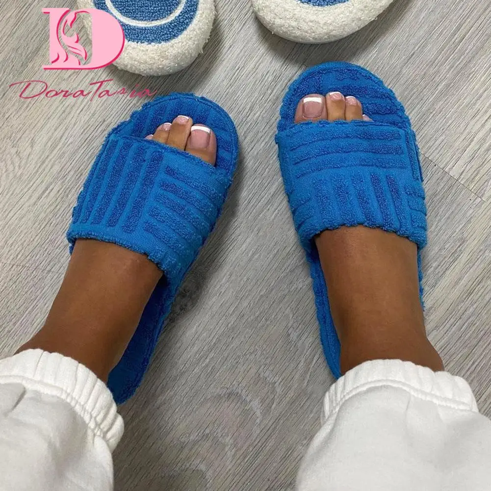 DoraTasia Dropshipping Brand New Ladies Platform Slippers Flat Low Heel Solid Summer women's Slippers Casual Soft Shoes Woman