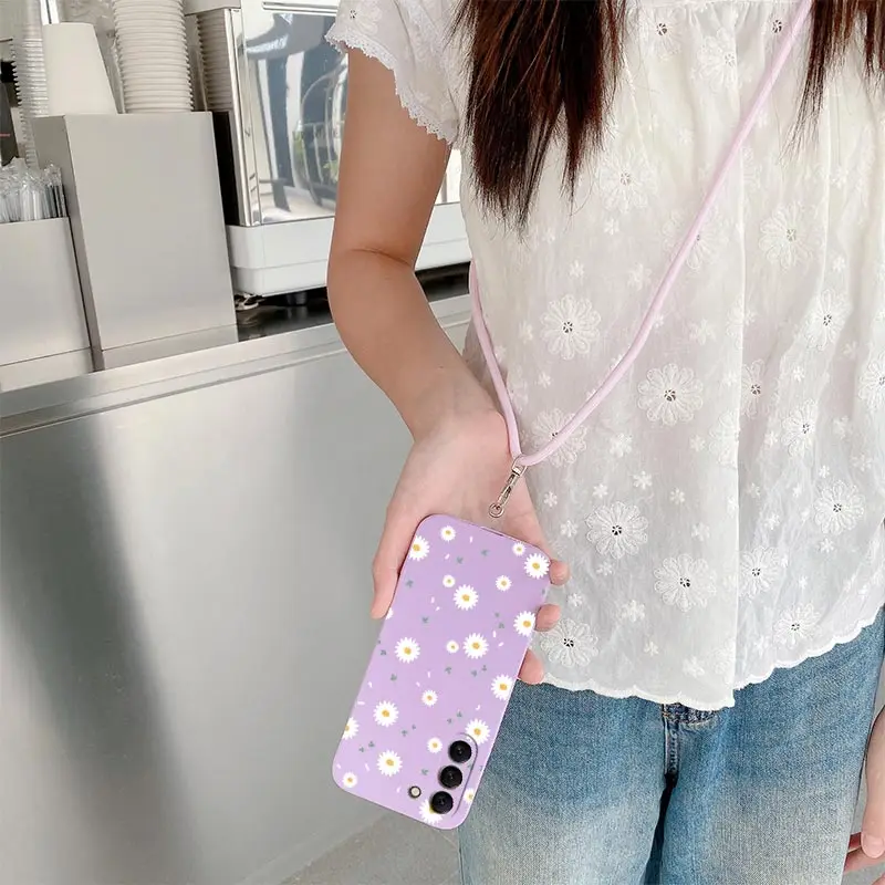 Sunflower Lanyard Silicone Phone Case – Vibrant Floral Design with Hands-Free Convenience