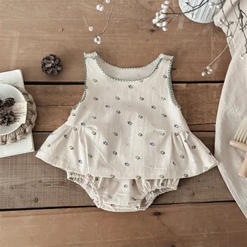 Cotton Sleeveless Ruffle Top & Matching Bloomers for Summer 1