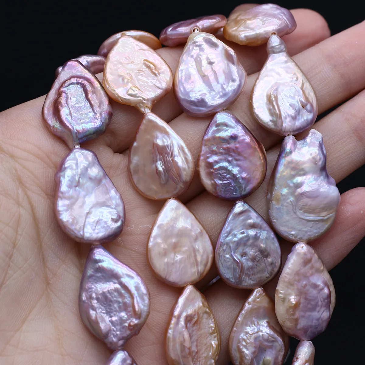 Baroque Freshwater Pearl Water-Shape Pink And Purple Beaded For Jewelry Making Diy Bracelets Necklaces Accessories Gifts 10×20mm