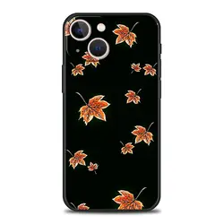 Autumn Leaves & Fox Pumpkin Halloween Luxury Phone Case - Black Cover - iPhone 12 Pro (A4)