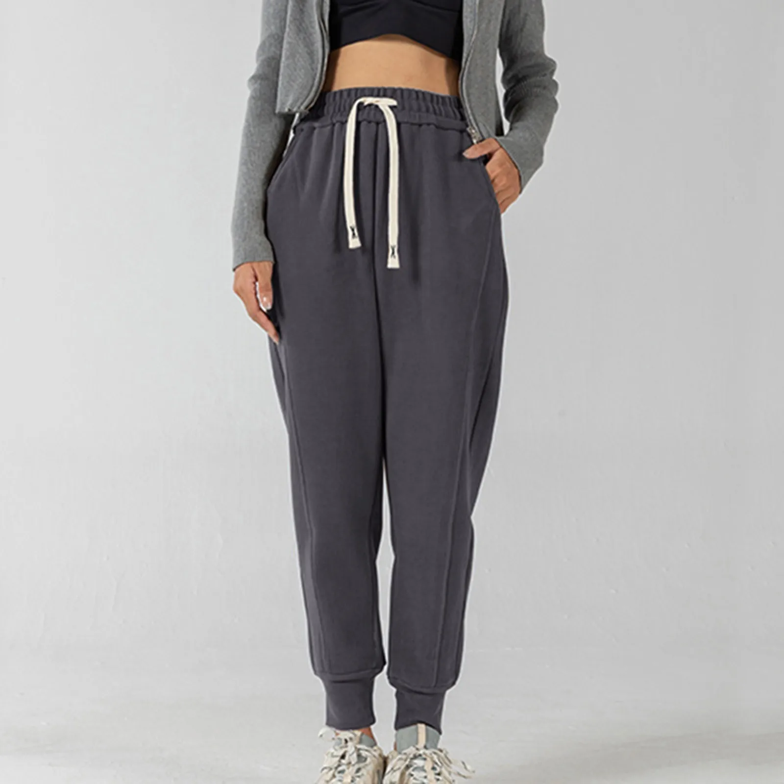 

Women's Autumn And Winter Windproof Pants With Feet Closed High Waist Thickened Loose Casual Sports Sweatpants Womens Pants