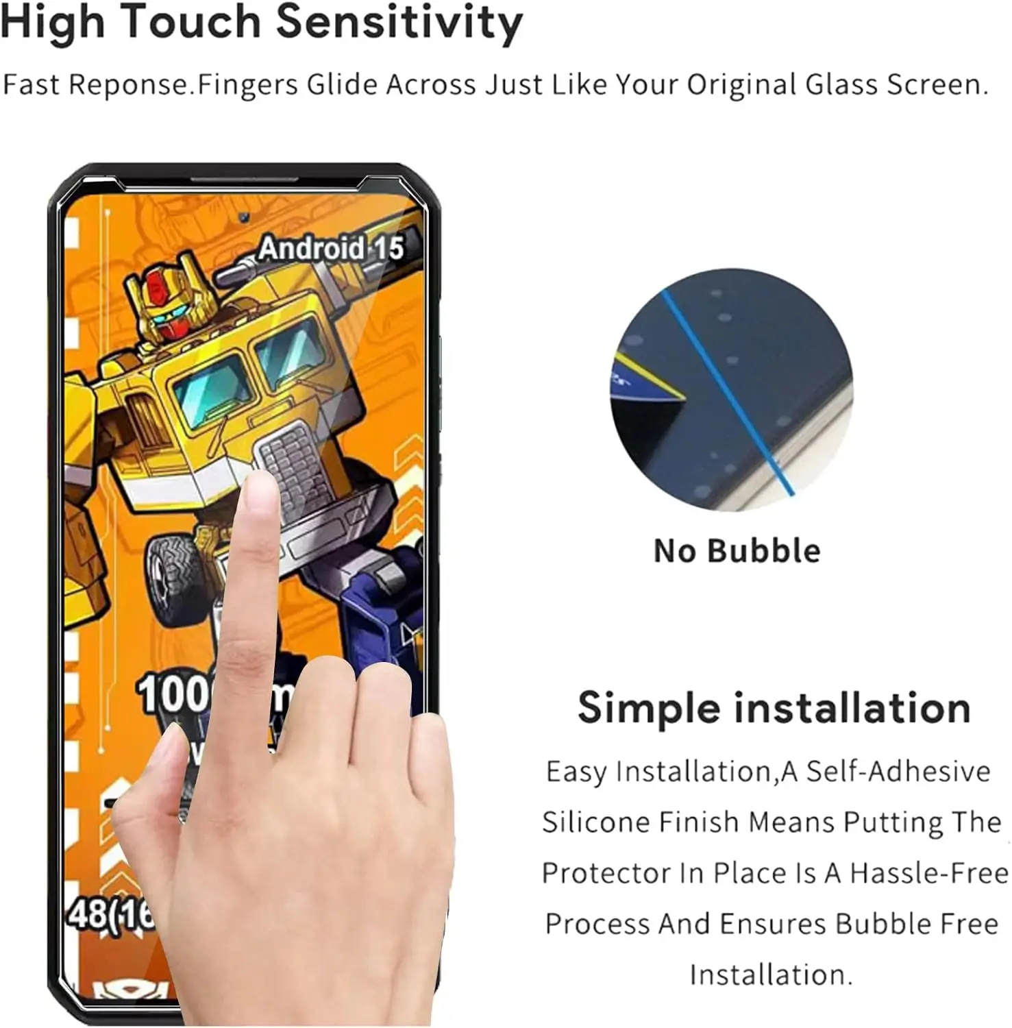 Premium Full Cover Tempered Glass Screen and Camera Lens Protector