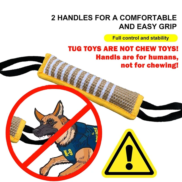 Dog Tug Toy, Dog Bite Jute Pillow Pull Toy With 2 Strong Handles