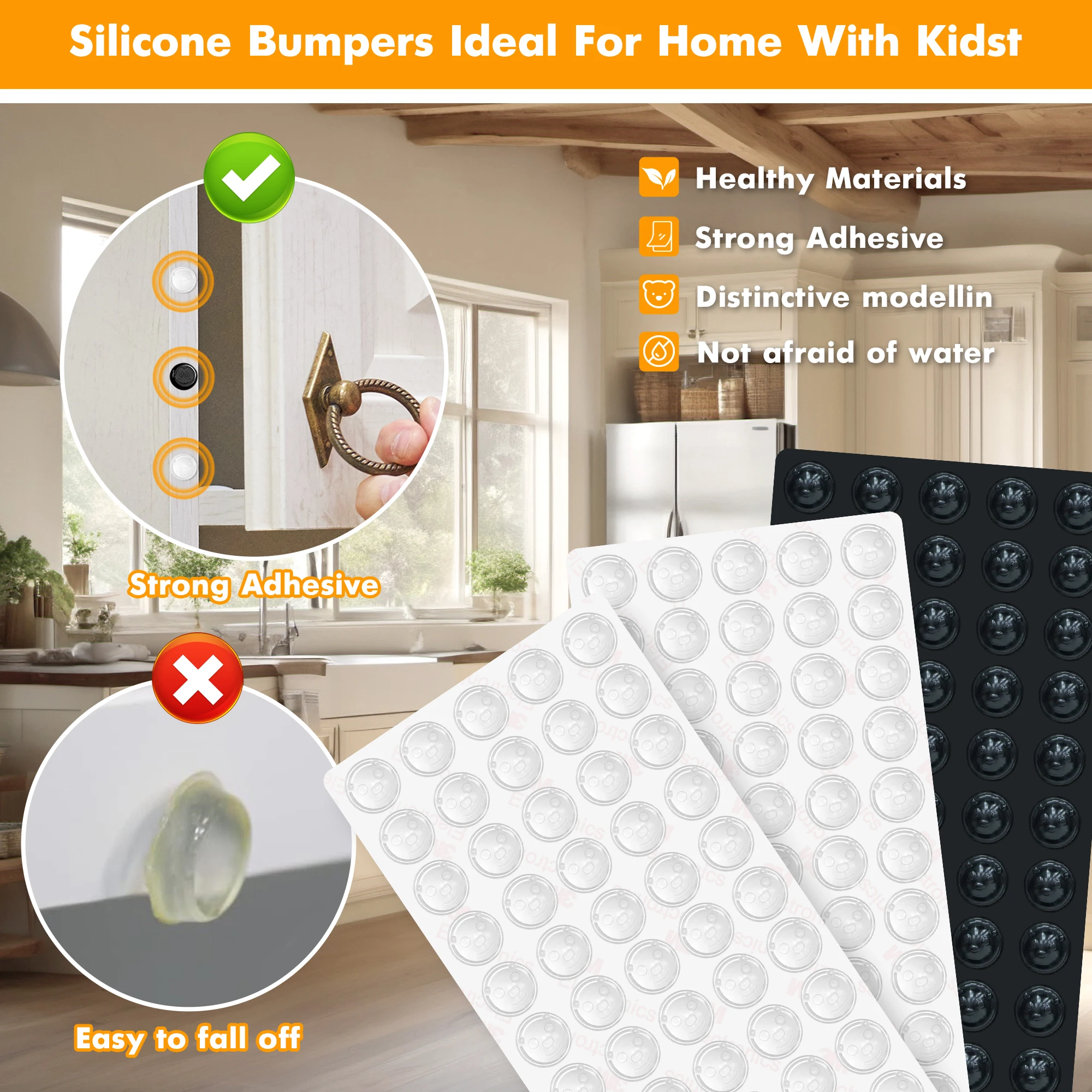100 Pack Drawer Adhesive Anti-Bumper Pads, Cutting Boards, Furniture Bumper ers, Cabinet Door Sound Insulation Pads, Soft Si