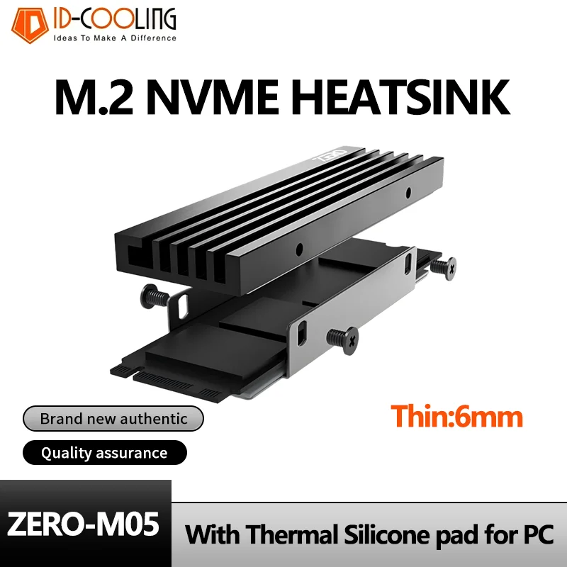 ID-COOLING M05 SSD Heatsink for M.2 2280 NVME Radiator Aluminum Alloy with Thermal Silicone Pad Efficient Cooling for PC