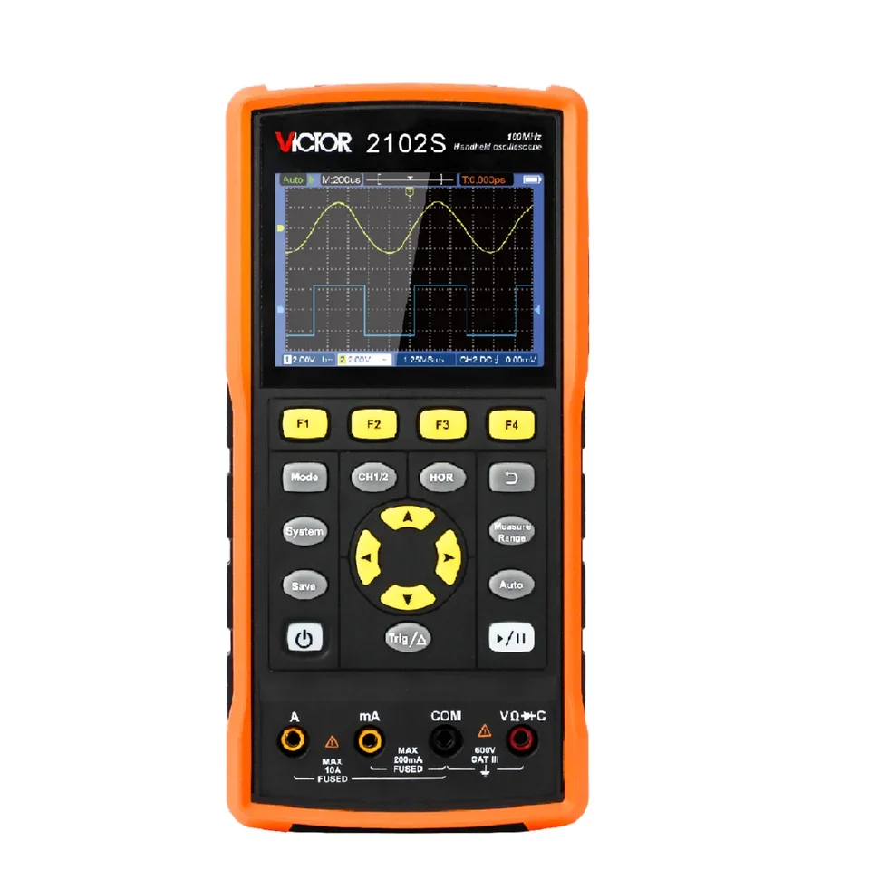 

VICTOR new 2102S 250MSA/s 100mhz broadband USB SCPI handheld dual channel sampling rate oscilloscope