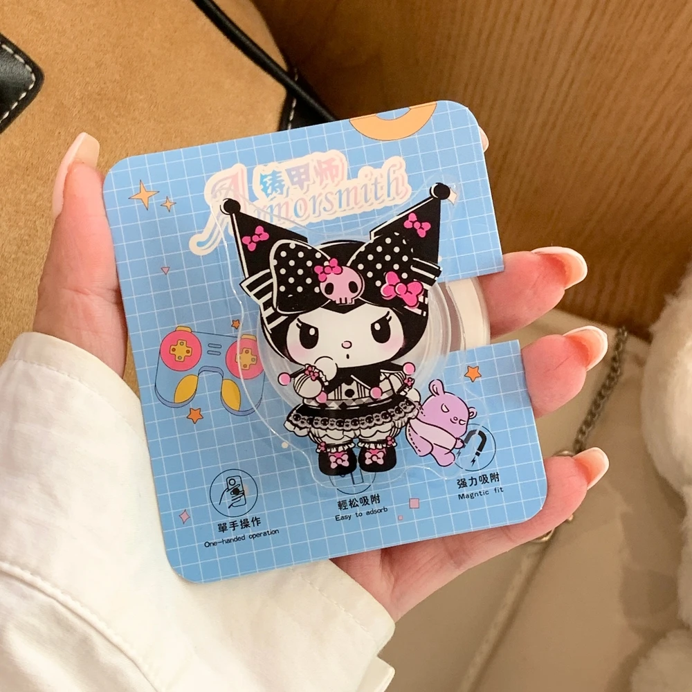 Cute Sanrio Kuromi Melody For Magsafe Magnetic Phone Grip Tok Stand For iPhone Samsung Foldable Wireless Charging Case Holder